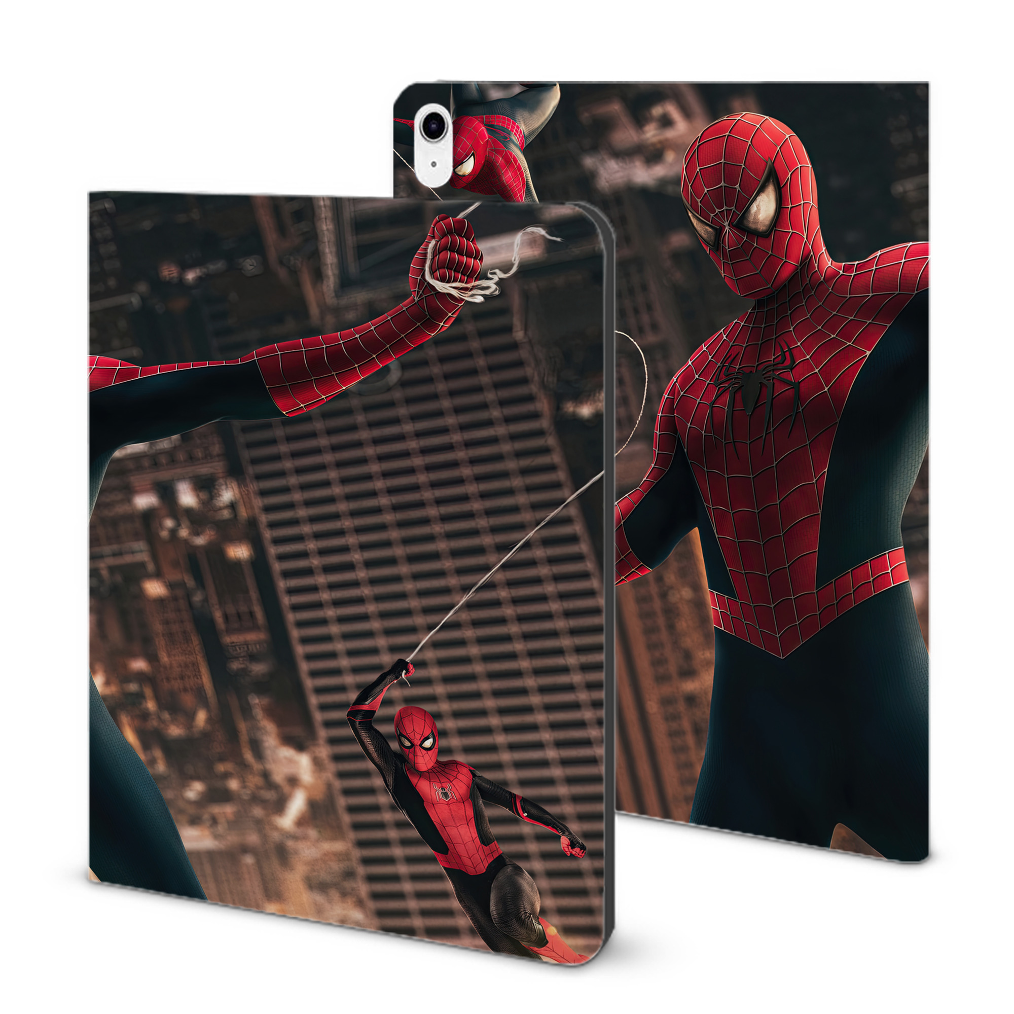 （画像用） Spider Man スパイダーマン IPad ケース ブック型 PUレザー TPU 耐衝撃 軽量 薄型 ペン収納なし 全面保護 IPad 各モデル対応